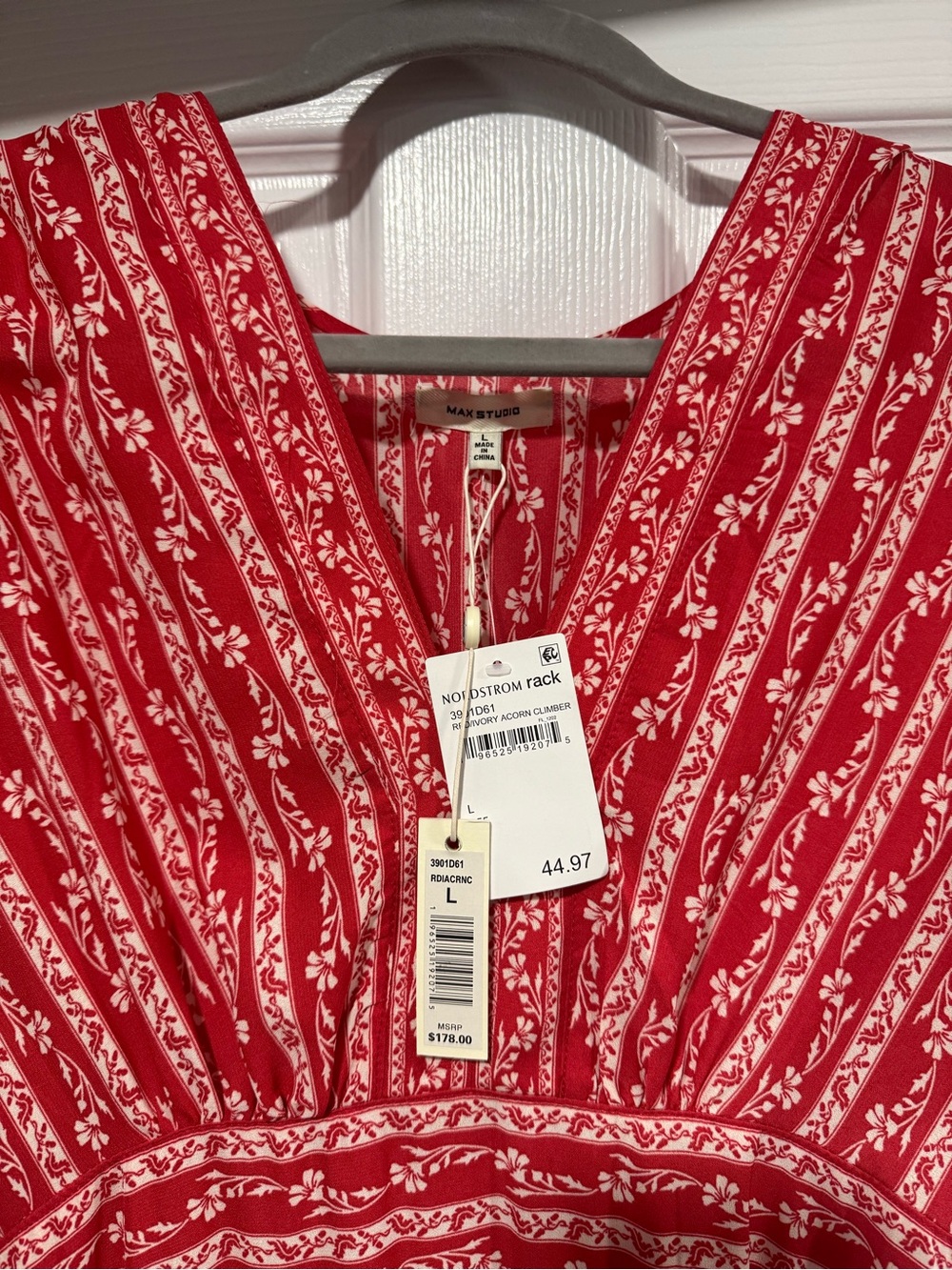 Max Studio Red Floral V-Neck Maxi Dress - Picture 3 of 5